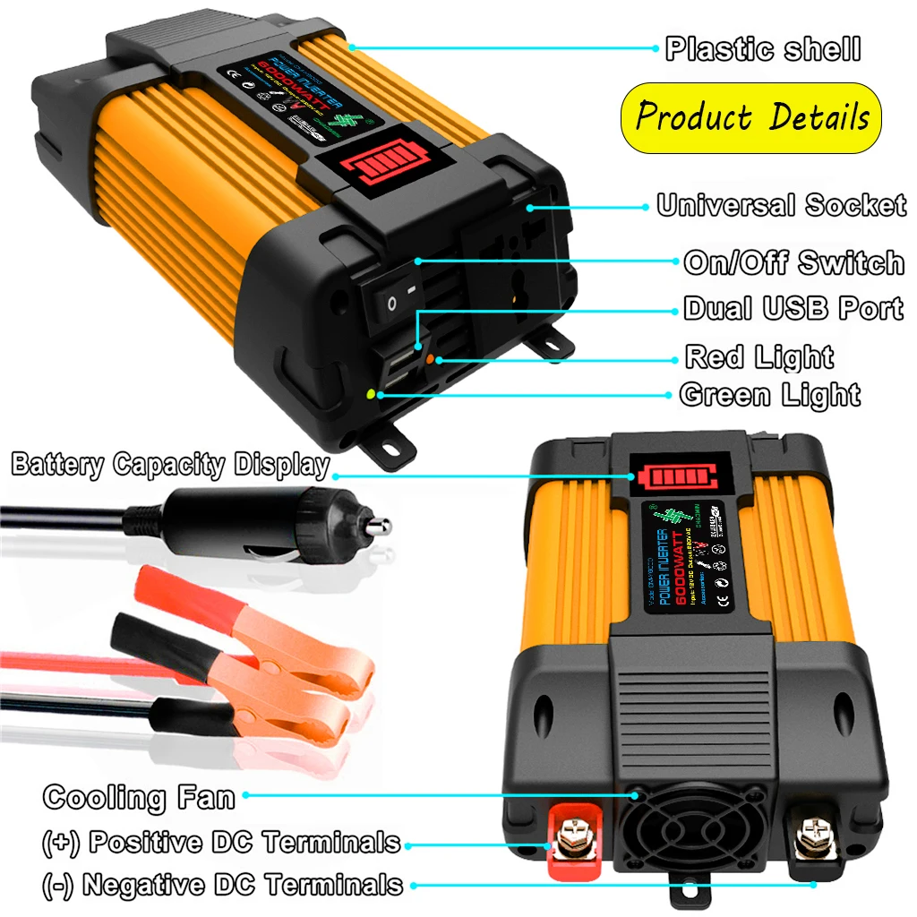 6000W Interver Outdoor Power 12v Solar Power Generator Panel with 30A Solar Kit Charge Controller System Set Camping Car