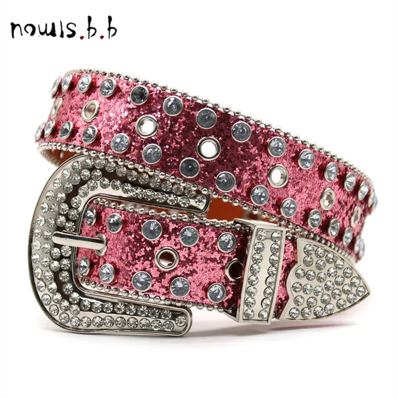 

Punk Luxury Strap Diamond Belt Western Crystal Studded Belt Cowgirl Cowboy Rhinestone Belt For Women Men Jean Cinto De Strass