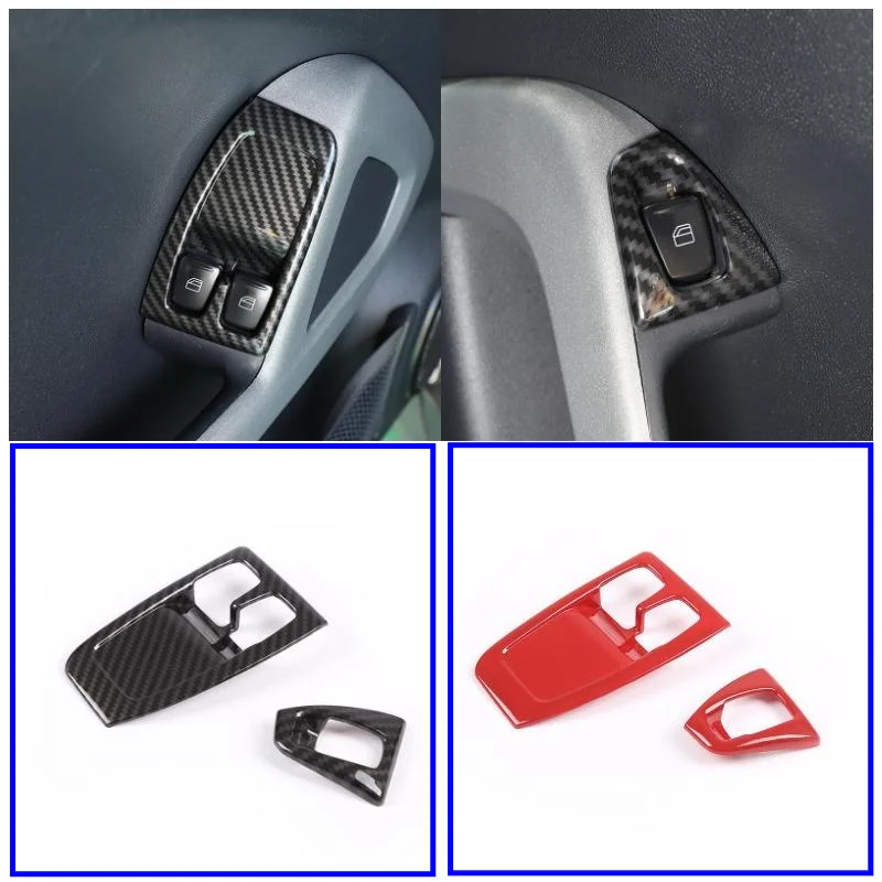 

Для Mercedes Benz Smart Fortwo W451 2009-2015 ABS спортивный Красный интерьер Окно Стекло подъем переключатель рамка отделка декоративный чехол Чехол