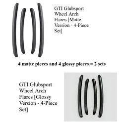 Enhanced Car Fender Flare Trim Set with Wheel Arch Mud Flap Strips (Bk - Gy - 2 Set)