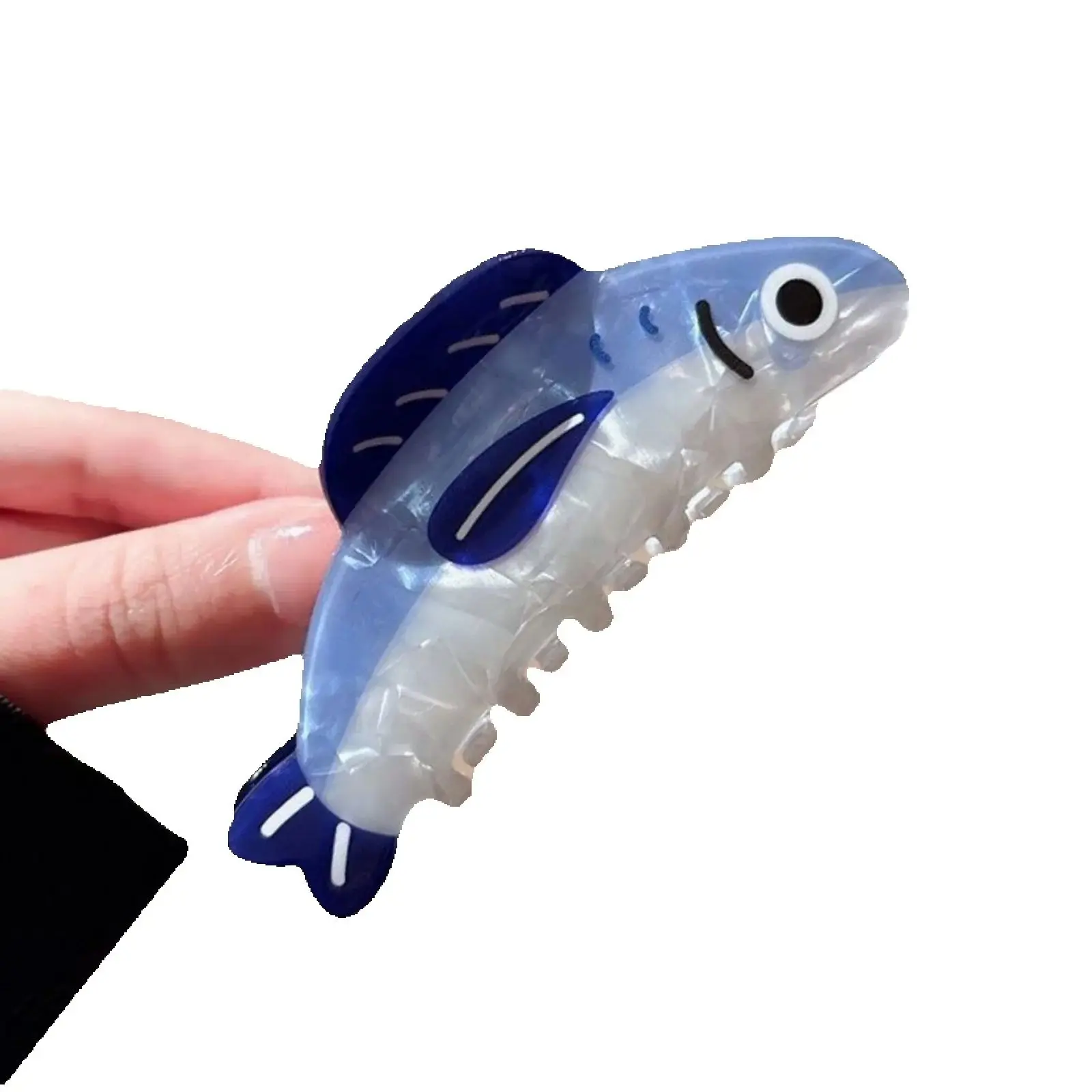 1pc New creative ocean sardine clip hair clip cute texture shark clip ponytail clip hair ornaments female