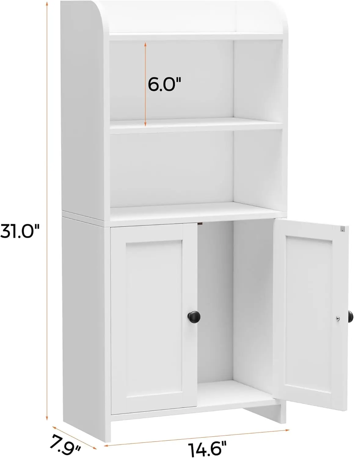 Small Bathroom Storage Cabinet, Freestanding Toilet Paper Storage with 2 Doors and Shelves, Bathroom Organizers and Storage