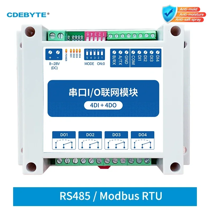 Modbus RTU 제어 I/O 네트워크 모듈 직렬 포트 RS485 인터페이스 4D..