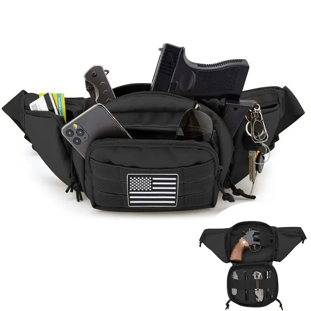 Waterproof Nylon Tactical Fanny Pack Gun Holster for Hunting