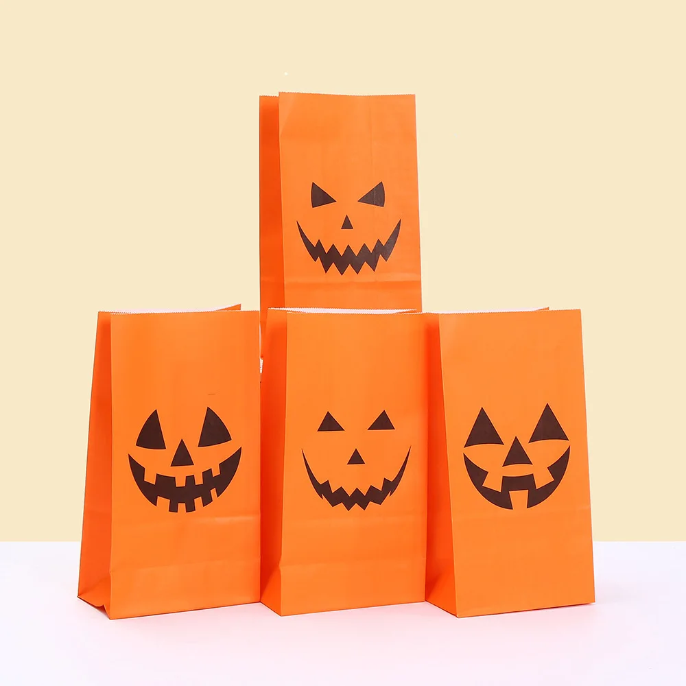 Pumpkin Bat Ghost Printed Halloween Kraft Paper Gift Bags for Party Favors Trick or TreatBirthday and Craft Supplies 4
