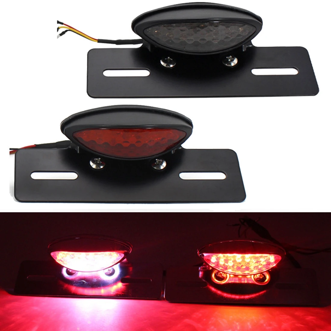 MotorcyclesRearTailLightBrakeStopLightsLicensePlateLightThree