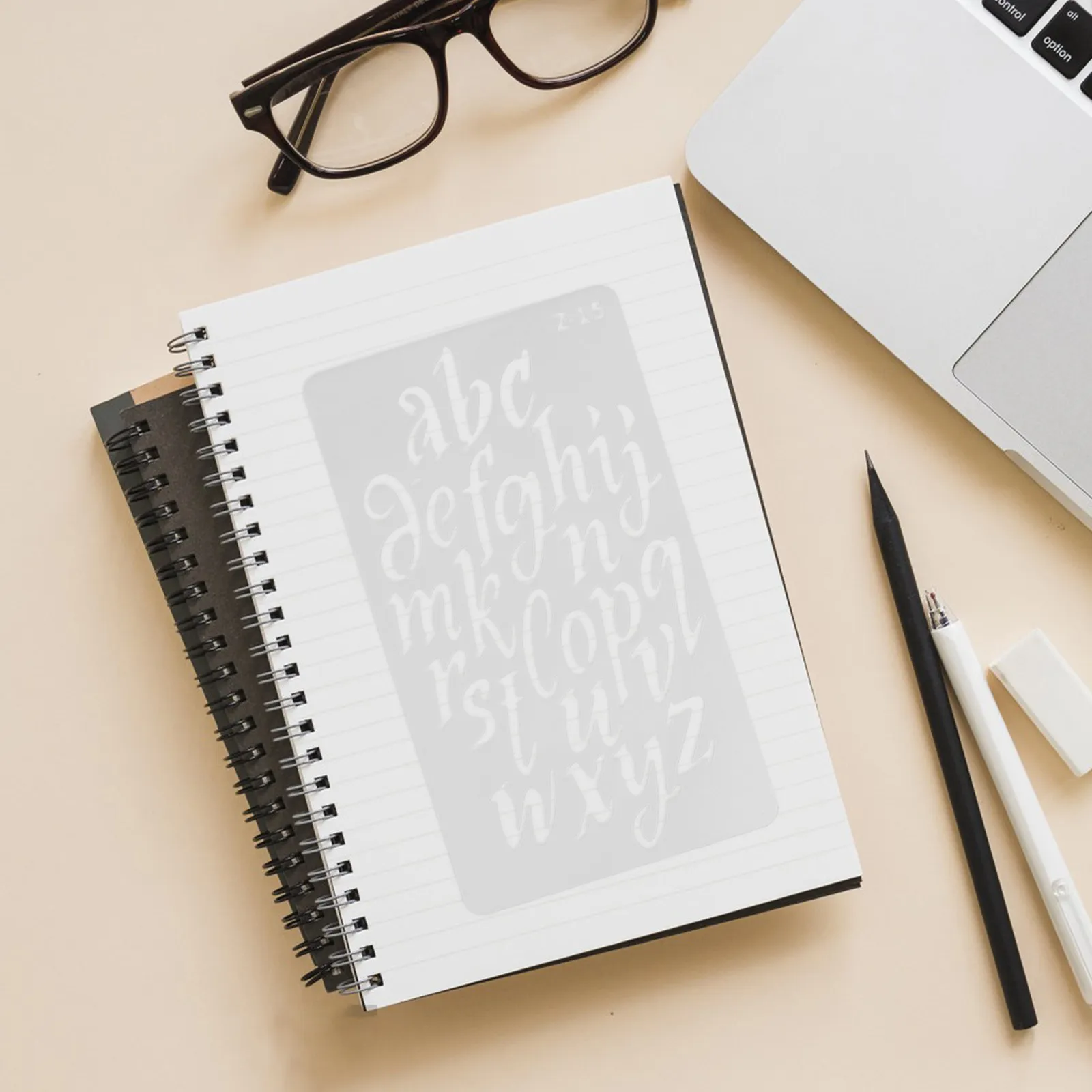 20장 다용도 알파벳 글자 스텐실 애완동물 재질 그림 그리기 서예 저널링 스크랩북킹 공예용