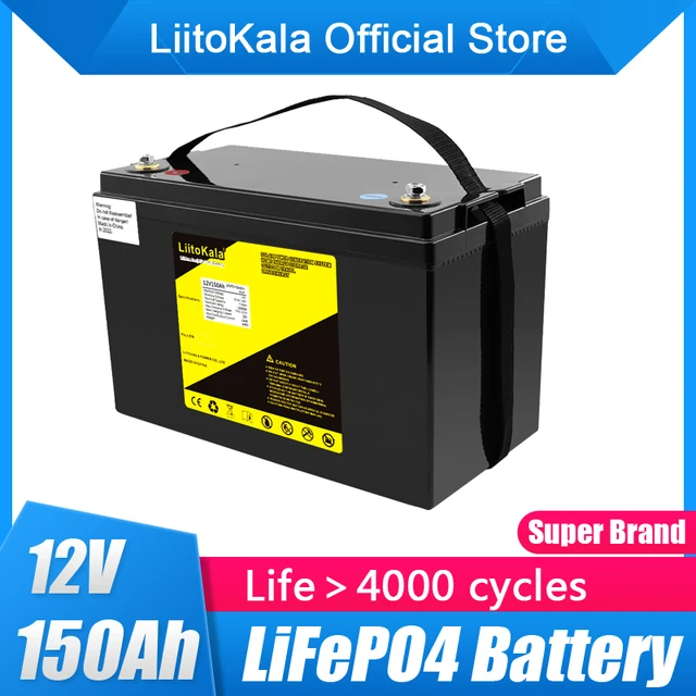 Paquete de batería Lifepo4 de 12,8 V y 150Ah, baterías de litio, fosfato de hierro, ciclo profundo, para inversor de motor de barco, UE, EE. UU., libre de impuestos