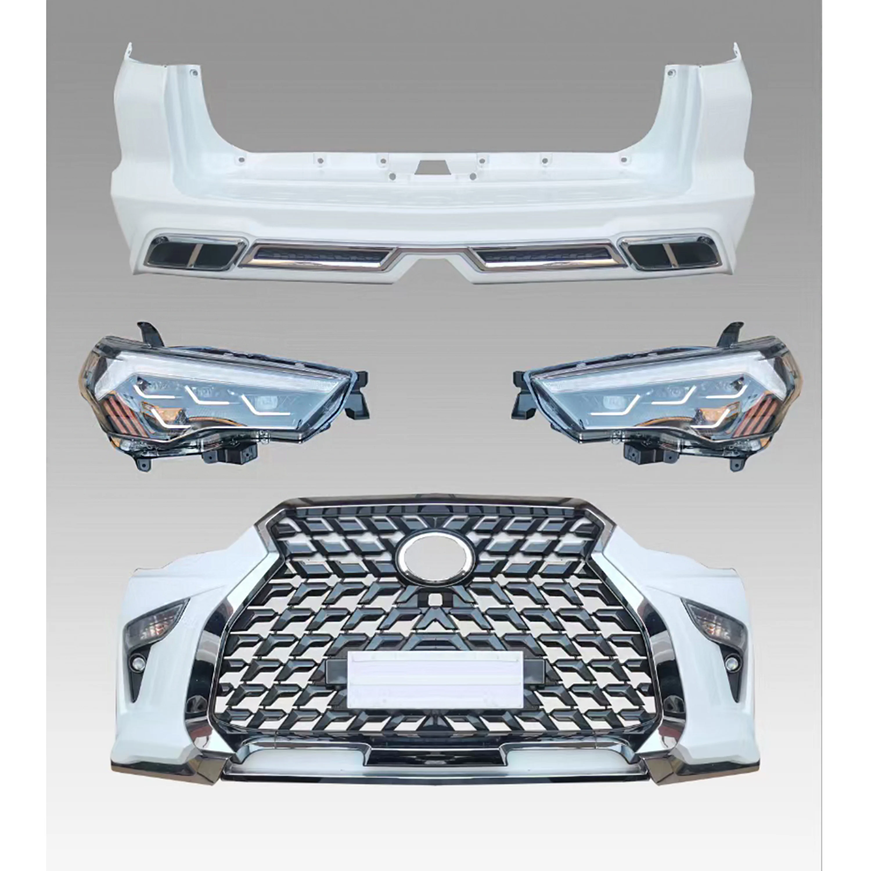 

Hot sell Body kit for Toyota 4Runner 2010-2019 change to Lexus GX style include front and rear bumper assembly Headlight Grille