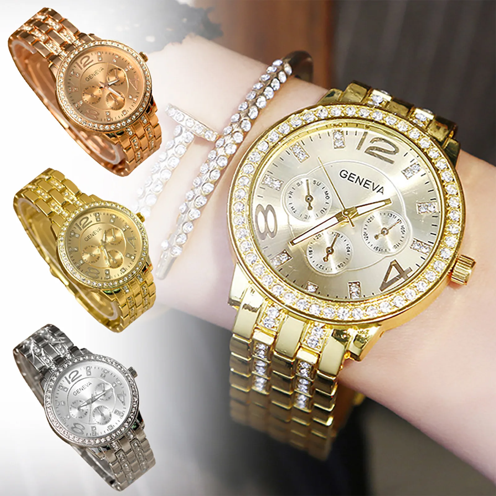 

Luxury Women's Watches Bussiness Quartz Wristwatches Delicate Watches Rhinestone Watch for Friends Gift Reloj Para Mujer Relógio