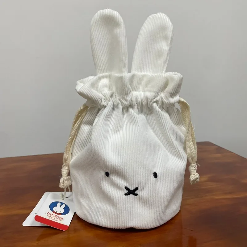 corduroy Miffy rabbit Drawstring Bundle pouch Kawaii lovely travel