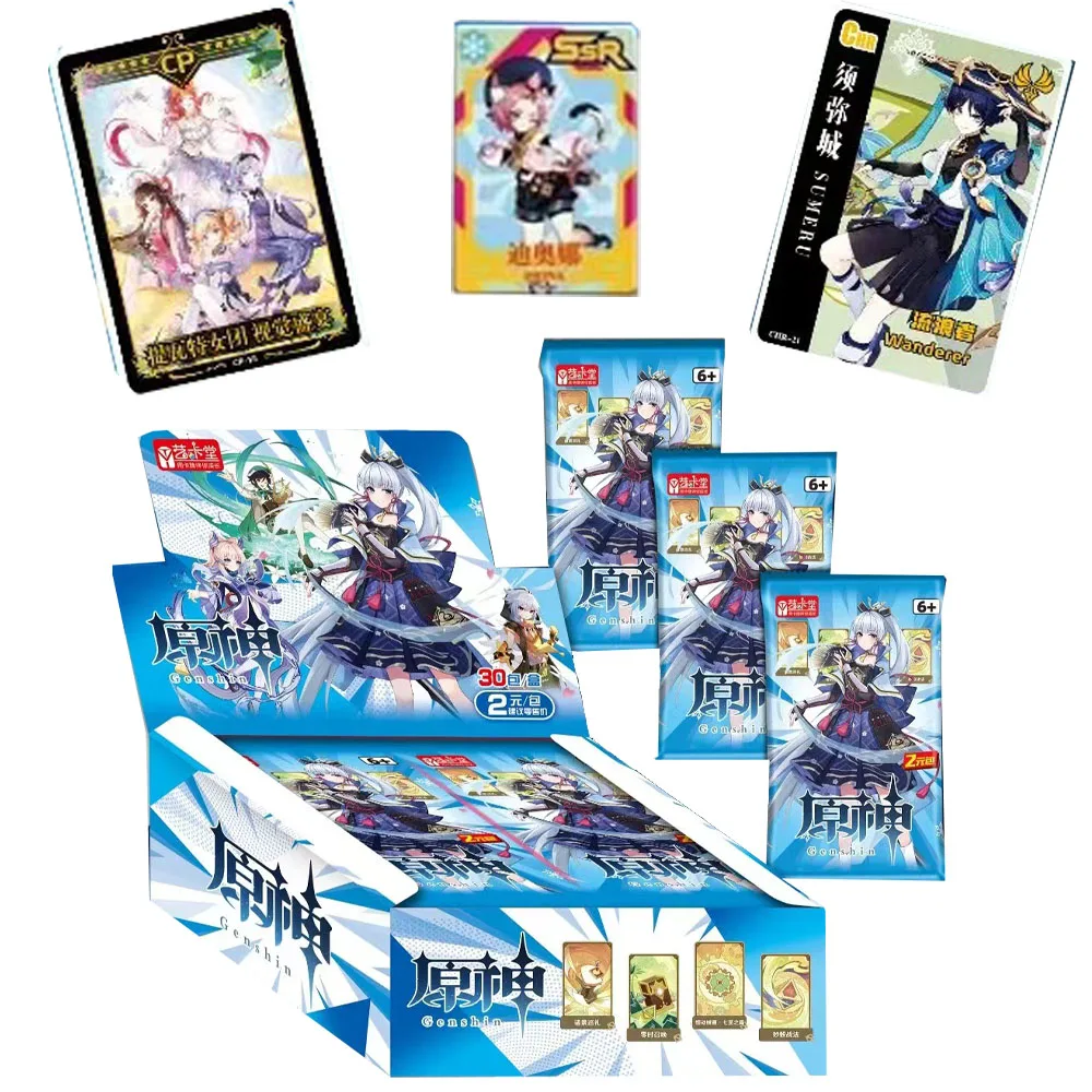 

2024New Genshin Impact Cards Anime Project TCG Game Lumine Booster Box Collection Cards Birthday Gifts