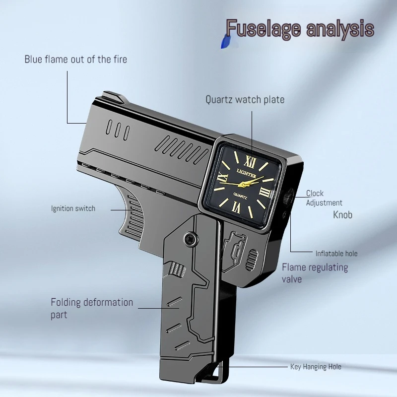 Lighter Folding Watch Spray Gun Lighter Butane Torch Windproof Jet Blue Fire Metal Smoking Accessories Unique Gift Cool butane gas lighter,cigarette lighter
