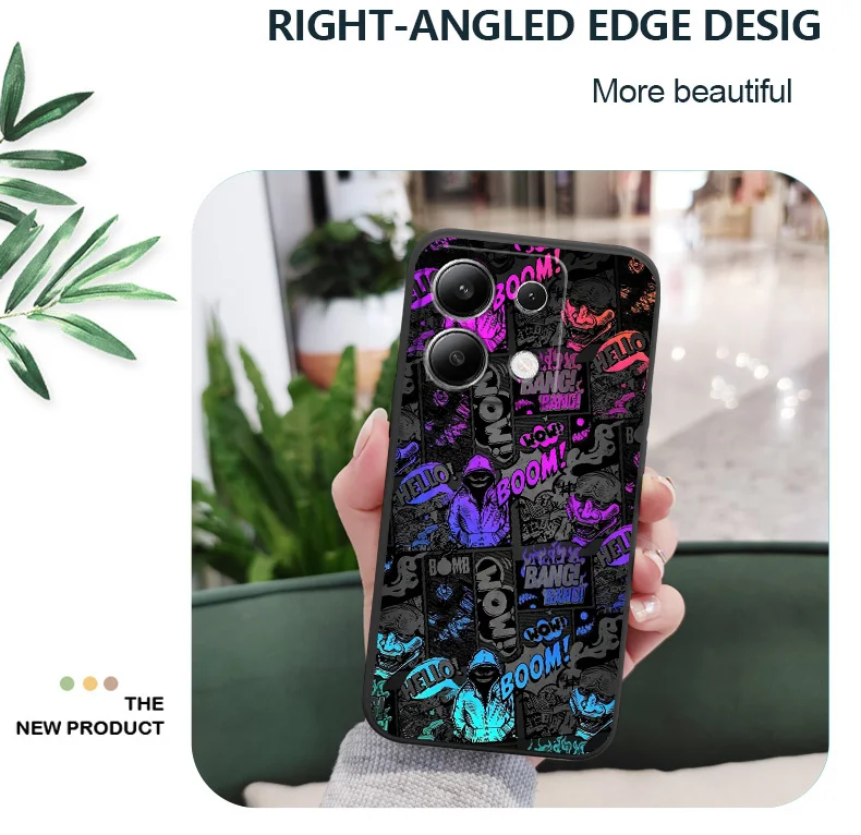 Blackface Clown Handyhülle für Xiaomi Redmi Note 14 13 12 12S 11 11S 10 10S 9 9S Pro Plus 4G 5G Flüssigsilikonhülle – Detail 6