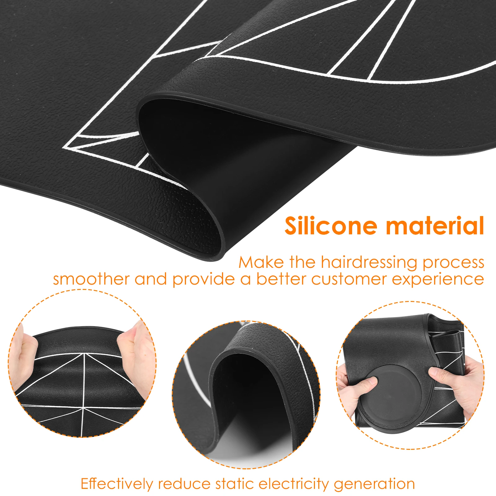 2Pcs Salon Hair Cutting Collar Silicone Hair Dyeing Cloak Tool Pro Barbershop Weighted Haircut Neck Wrap Barber Hair Cutting Mat