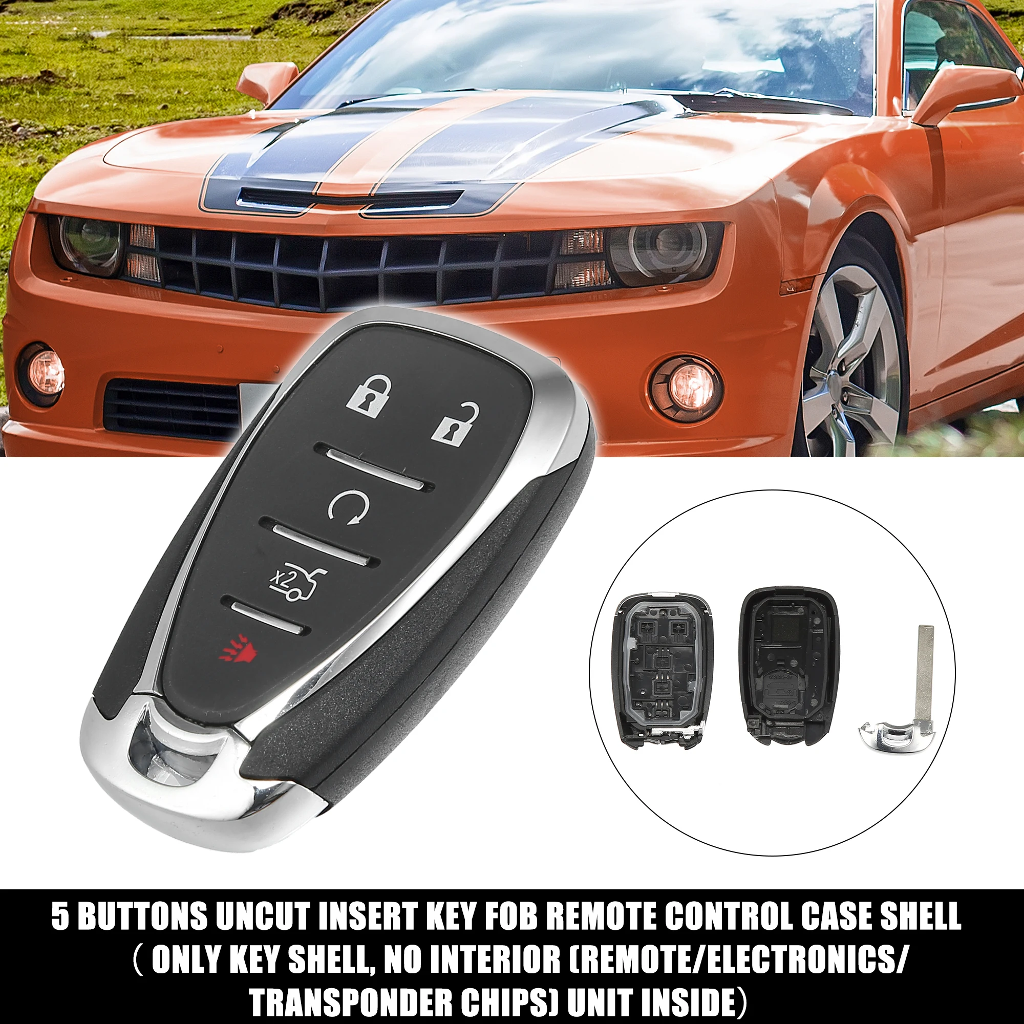 X Autohaux Car 5 Pulsanti Remote Key Case Shell Cover Tools Per Chevrolet Cruze Malibu Camaro Sonic Equinox 2016-2020 Accessori