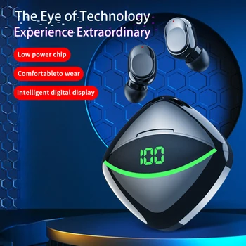 New TWS Bluetooth Headphones 5.3 9D High Fidelity Wireless Headphones Touch IPX7 Waterproof Digital Display Headphones 1