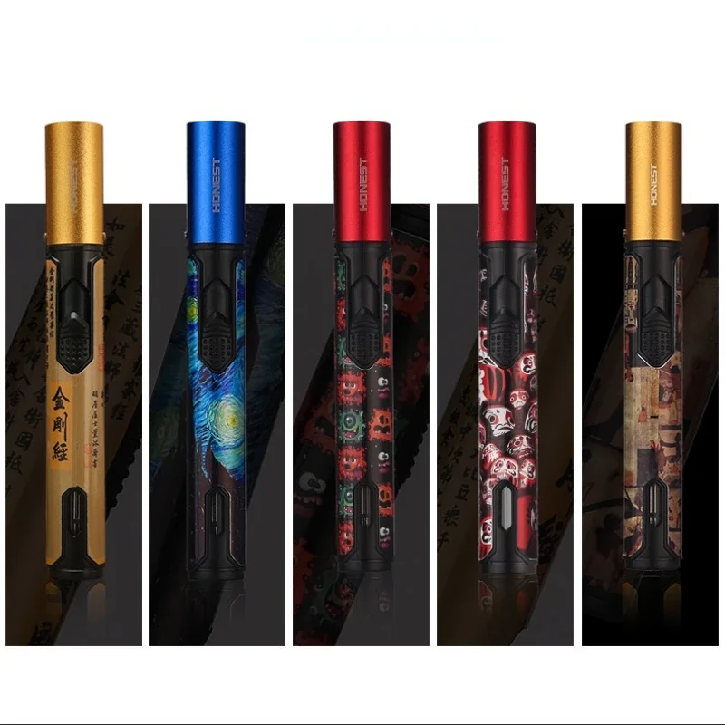 Pen Airbrush Jet Butane Candle Lighter Metal Gas Kitchen Torch Turbo Windproof Cigar Pipe Lighter Gadget Men bbq lighter butane gas lighter cigarette lighter