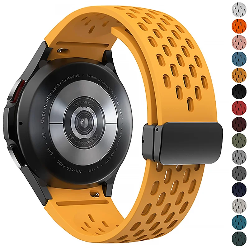 Magnetic Buckle Silicone Watch Strap with No-Gap Design