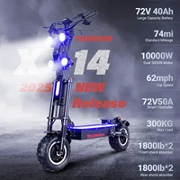 Trottinette électrique intelligente NFC en alliage d'aluminium améliorée, 72V 50A 10000W, pneus tout-terrain/urbains de 14 pouces, vitesse 120 km/h 1