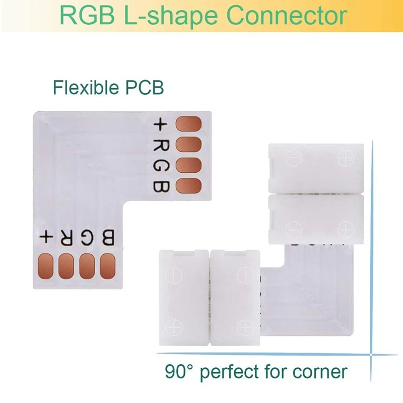 

LED Strip Connector Kit for 5050 10mm 4Pin RGB LED Strip,2 Way Splitter,DIY Accessories for RGB LED Strip Connection