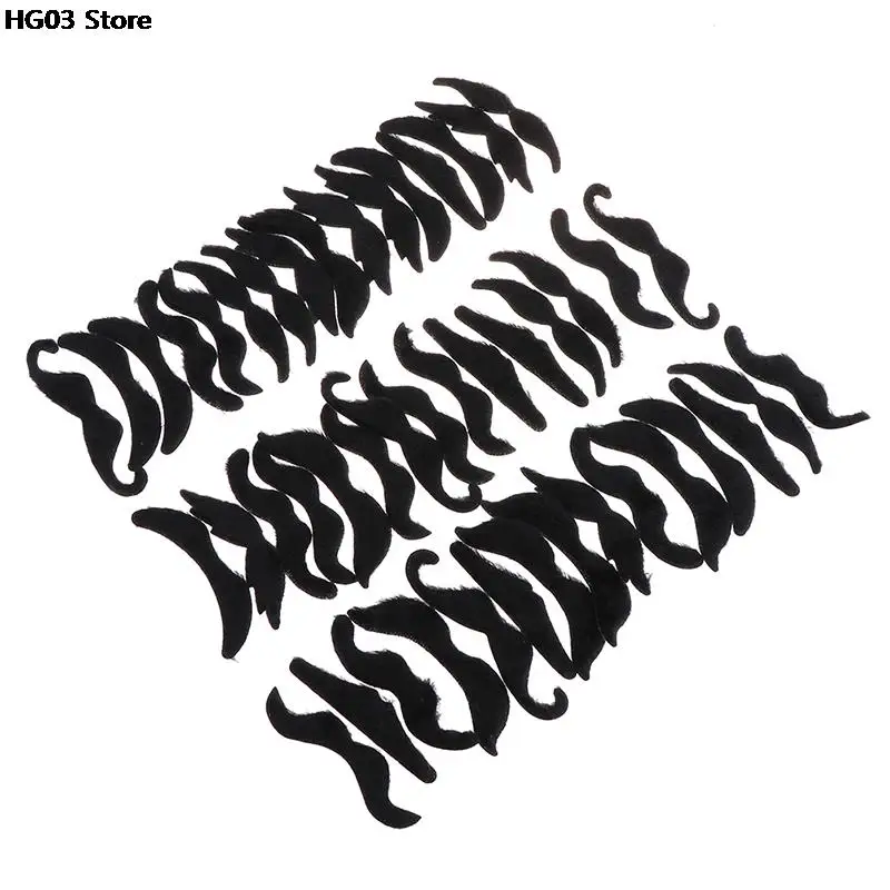 48pcs Funny Costume Pirate Party Mustache Cosplay Fake Moustache Fake Beard For Kids Adult Halloween Party Decoration