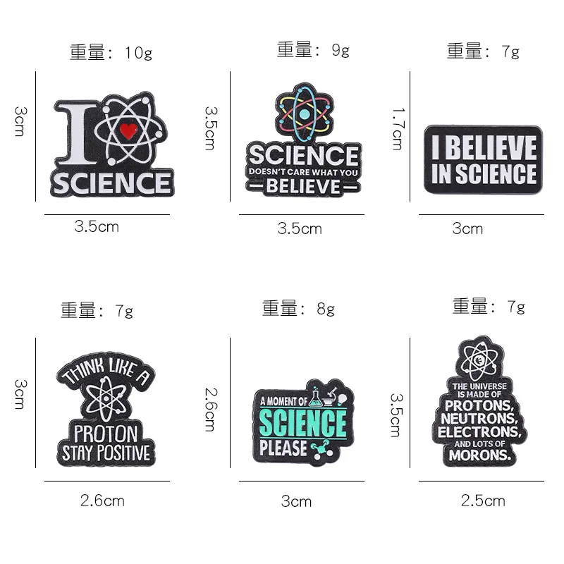 Believe in Science Enamel Brooch Chemical Molecule Test Tube DNA Microscope Eye Medicine Bottle Creative Badge Pins Jewelry Gift