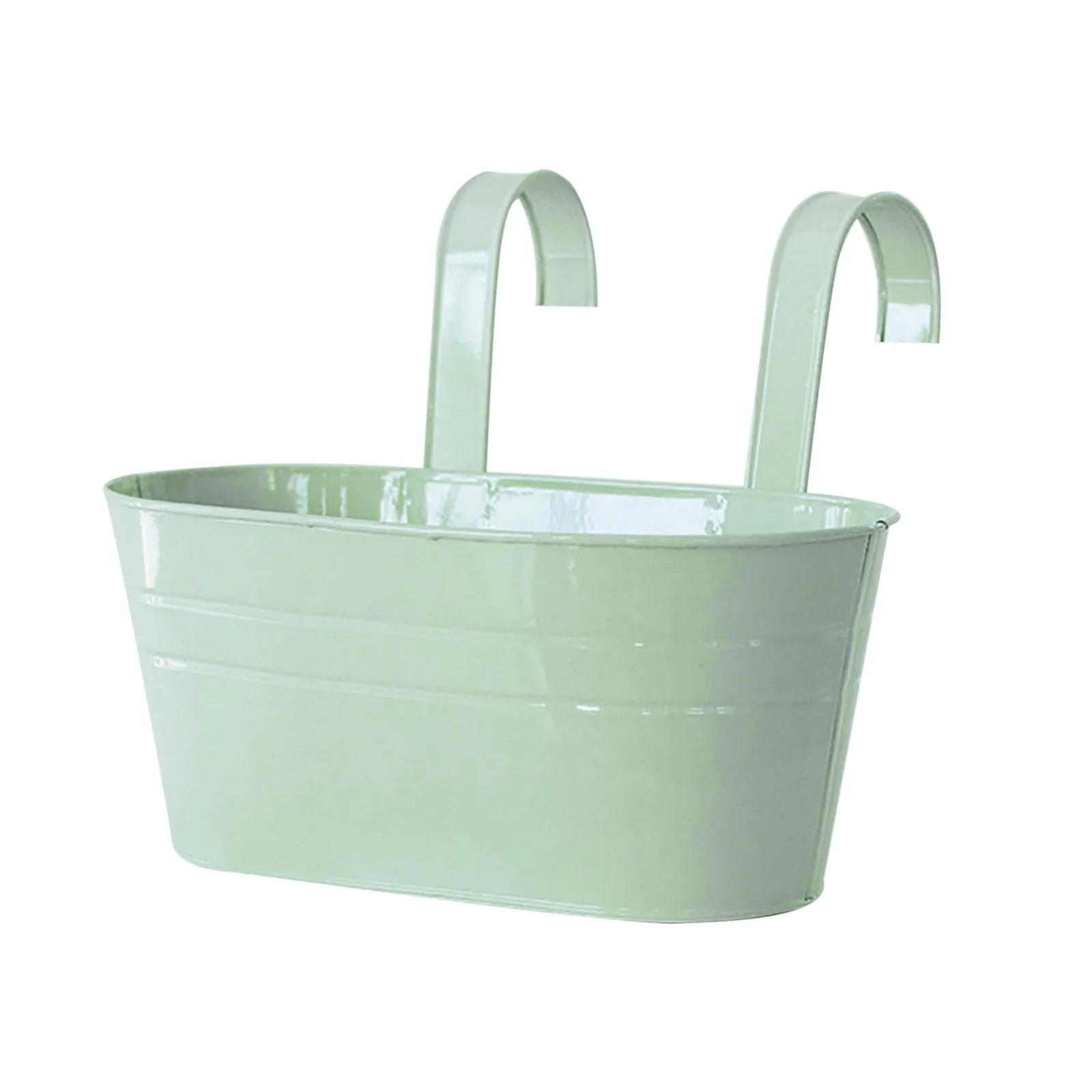 Home Oval Metal Plant Flower Pot Fence Balcony Garden Hanging Planter Pots flower pot