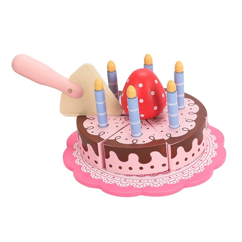 

Children's Birthday Cake Afternoon Tea Wooden Fruit Cutting Music Simulation Of Wooden Toys Playing House Simulation Of Kitchen
