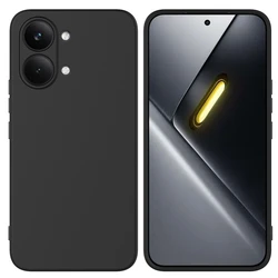 Liquid Silicone Anti - Shock Case with Microfiber Lining and Rugged Armor Design for Redmi Turbo 5 (Black)