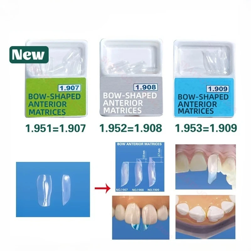 30 Stück Dental Clear Matrix Bow BT Matrice Anterior Front Matrizen Passend für Bioclear Style S/M/L Zahnarzt Zahnrestaurationsmaterialien