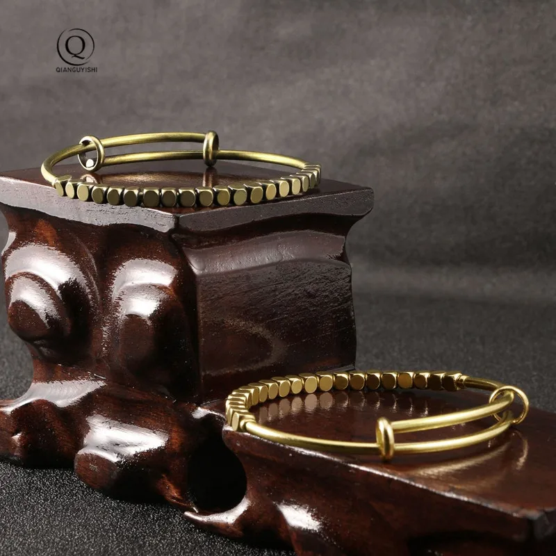 Handmade Tibetan Copper Bead Bracelet for Women Adjustable brass copper Bracelets Gold Color Braided Boho Vintage Jewelry Gift