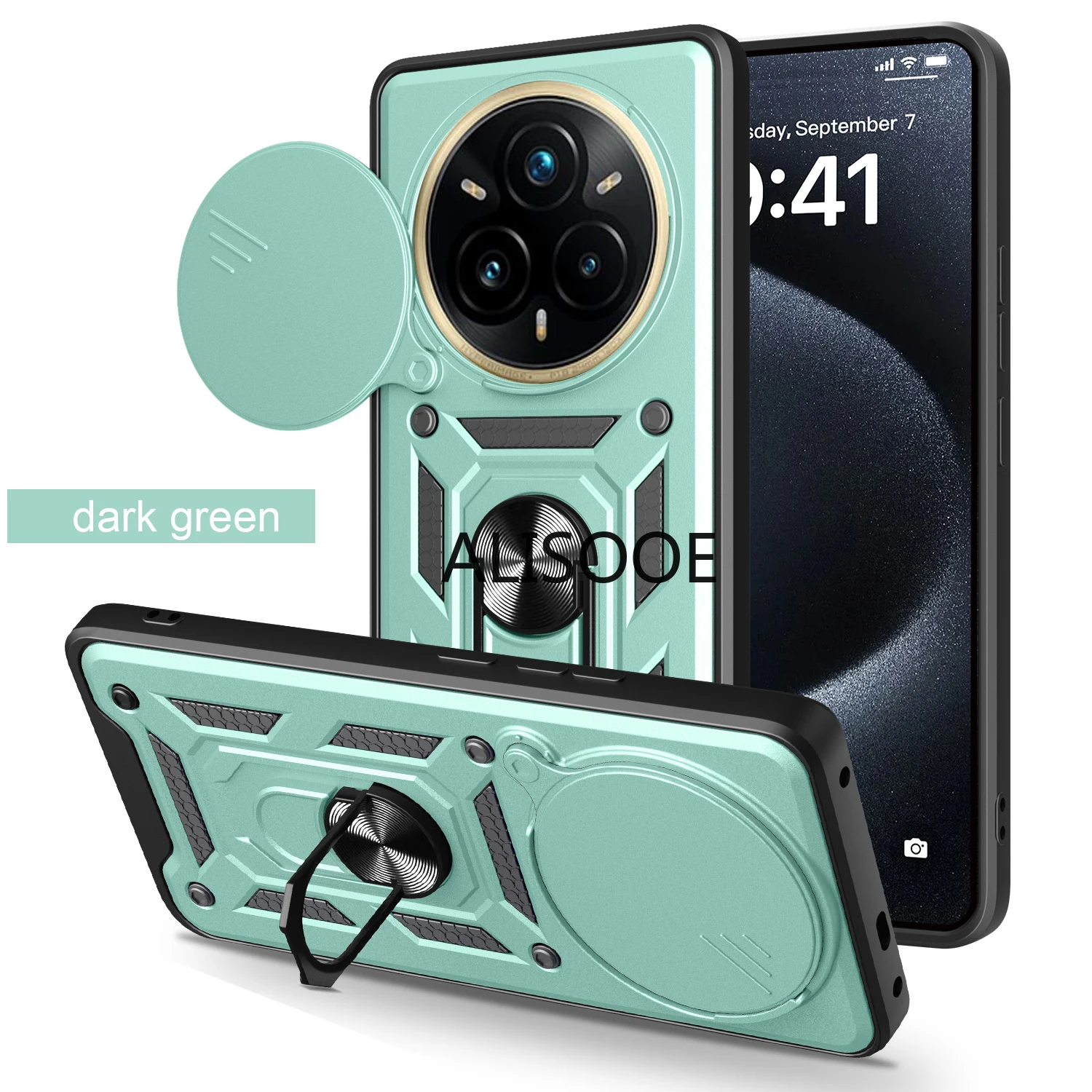 Armor Slide Camera Ring Stand Protective Case - Shockproof  Cover