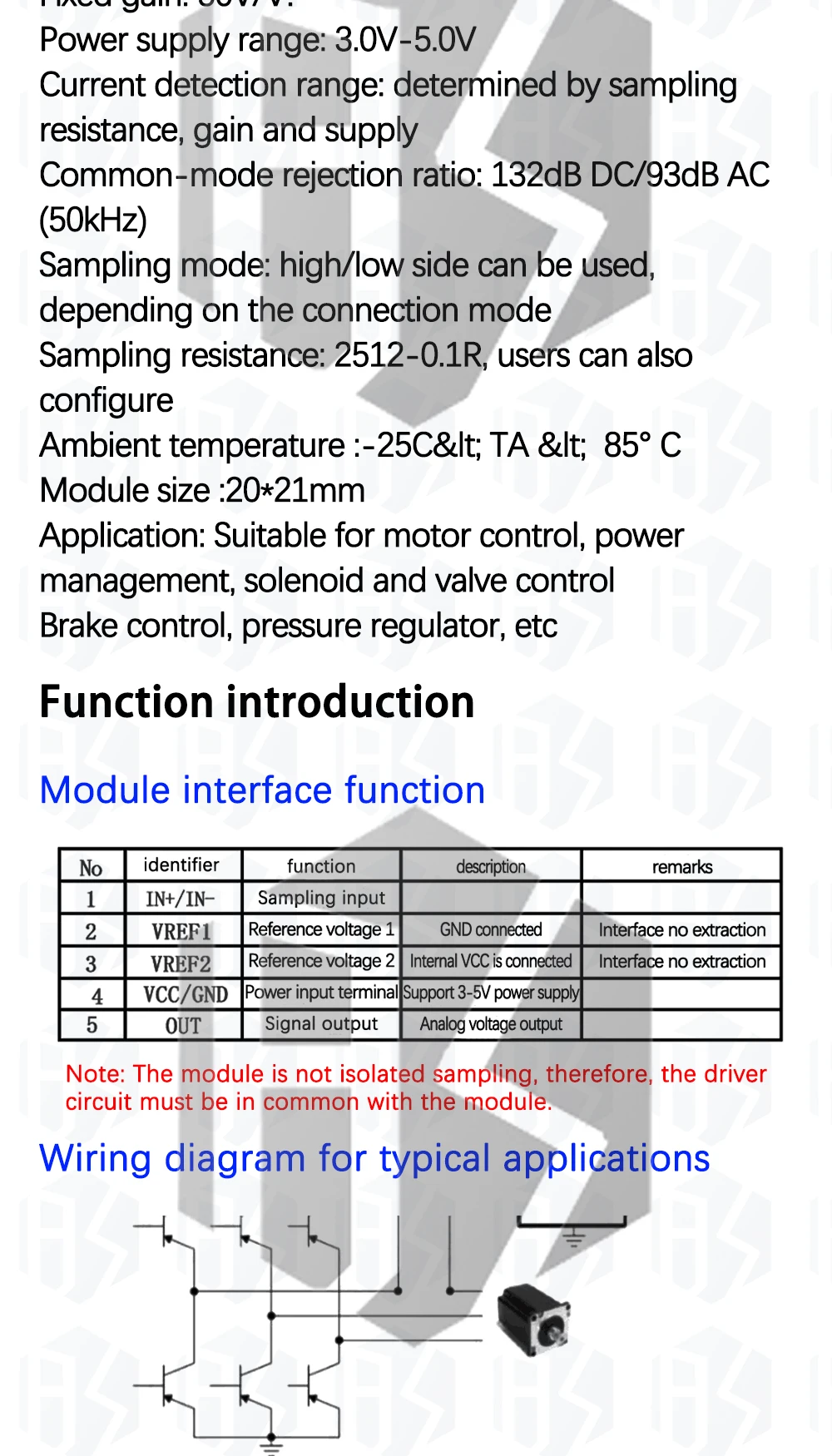 1 ~ 5 Stück egbo ina240 Modul ina240a1 Stromer kennung verstärker Strom überwachung Dual-Way-Stroms ammlung – Detail 3