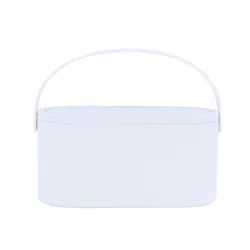Illuminated Travel Makeup Storage Organizer with Adjustable LED Mirror (White)