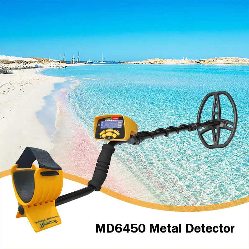 

MD6450 Metal Detector 5 Detection Modes ZERO-DISC Mode JEWELRY Mode CUSTOM Mode RELICS Mode COINS Mode Digital Display