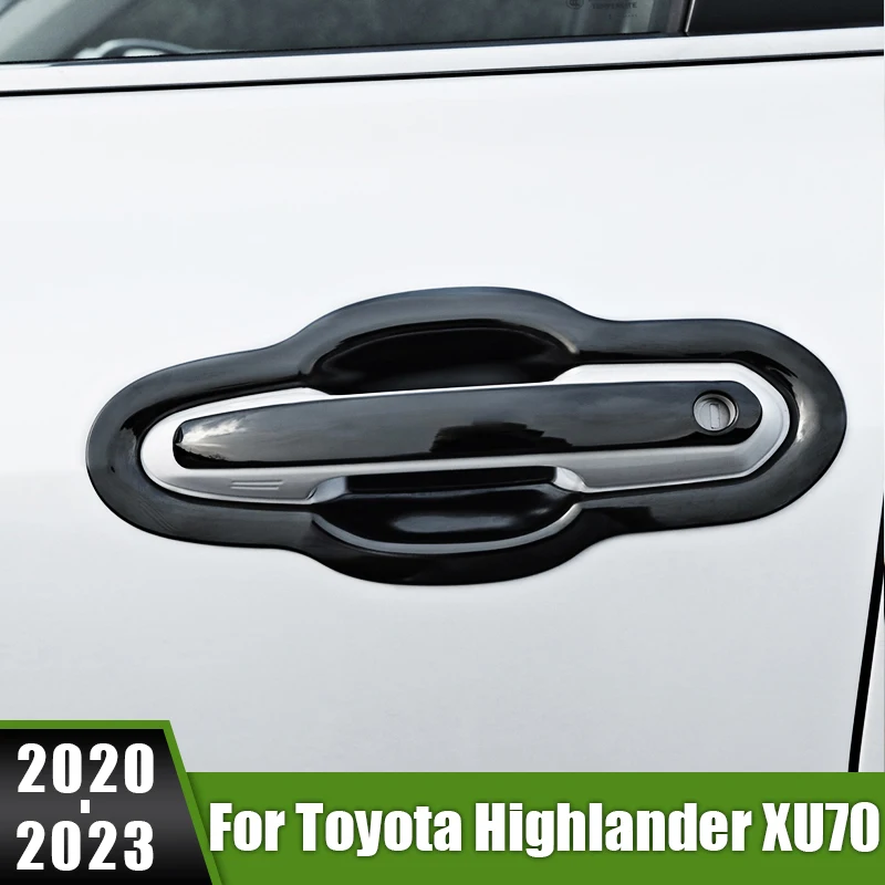 

For Toyota Highlander XU70 Kluger Hybrid 2020 2021 2022 2023 Stainless Car Outer Side Door Bowl Handle Frame Trim Sticker Cover