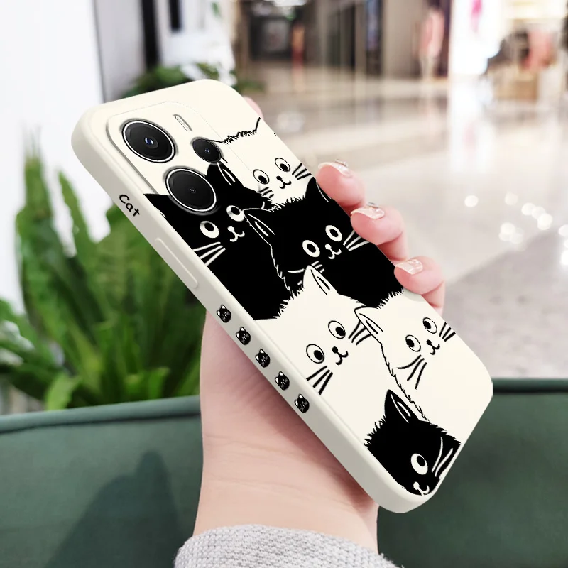 Charming Cat Cluster Liquid Silicone Phone Case