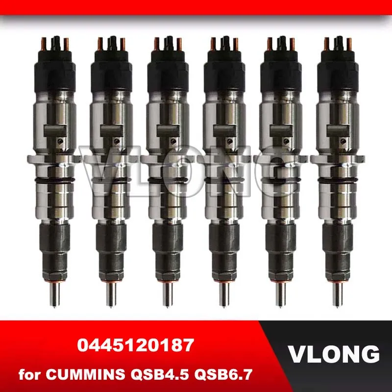 

6PCS High Quality Truck Diesel Part Sprayer Fuel Injector Common Rail Fuel Inyector For Cummins QSB4.5 QSB6.7 5256034 0445120187