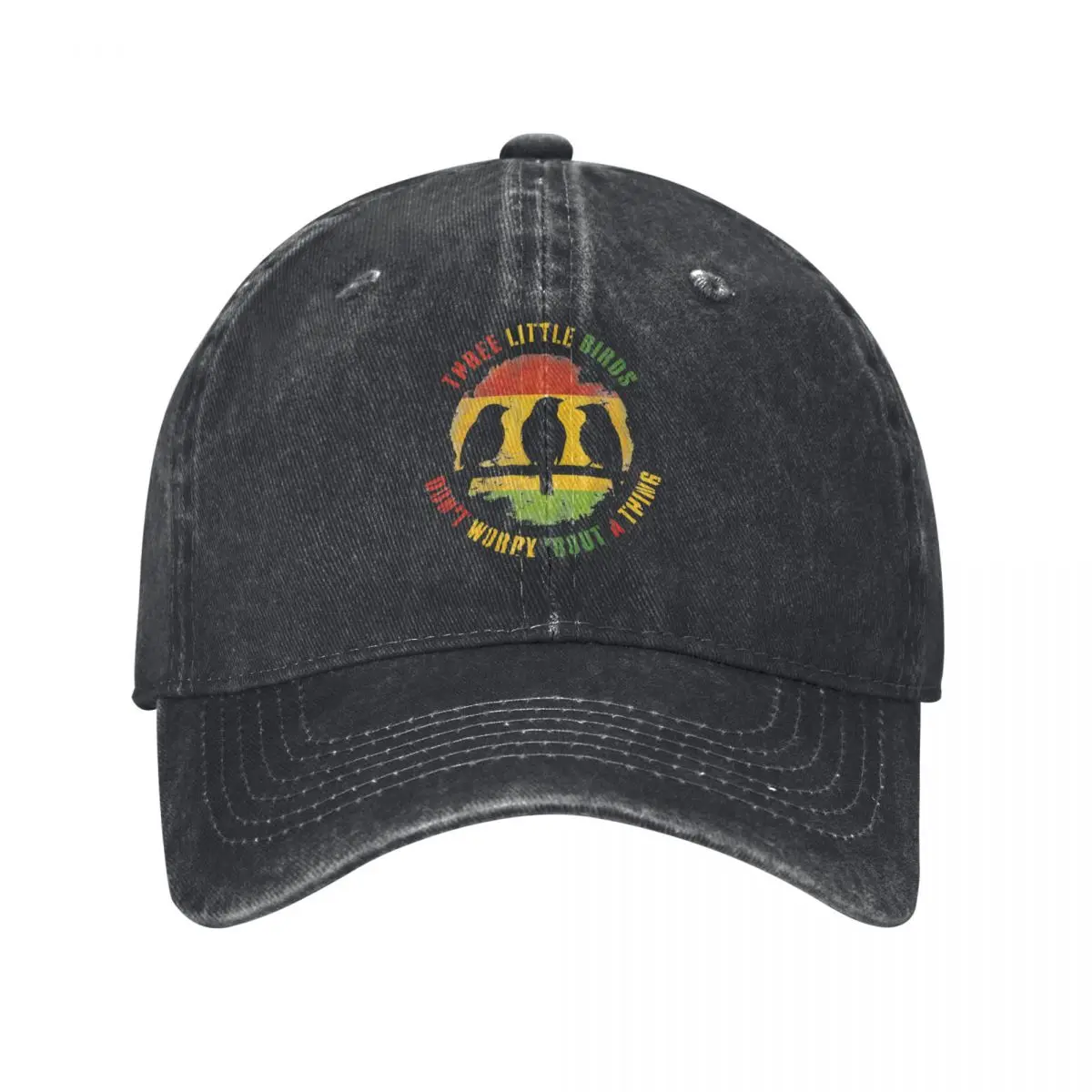 Get Up Stand Up Reggae Rasta Baseball Cap Vintage Distressed Denim Washed Bob Marley Snapback Hat Unisex Adjustable Fit Cap