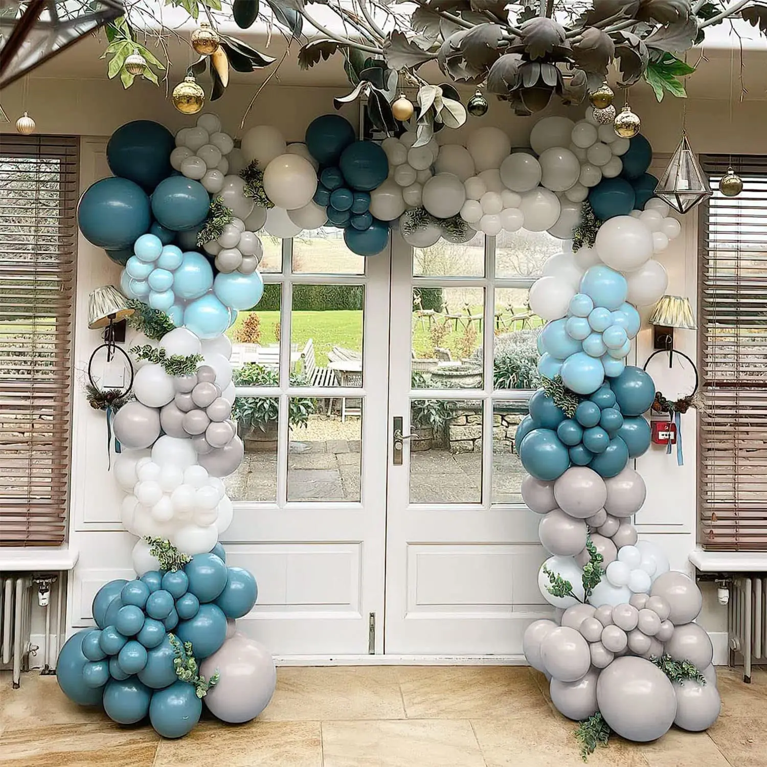 5/10/12/18inch Dusty Blue Balloons Retro Matte Haze Gray Baby Blue Balloons for Birthday Wedding Party Baptism Baby Shower Decor