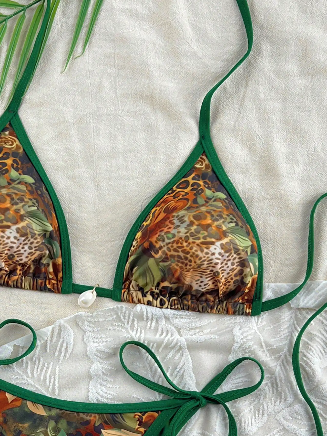 Leopard print bikini swimsuit - material detail