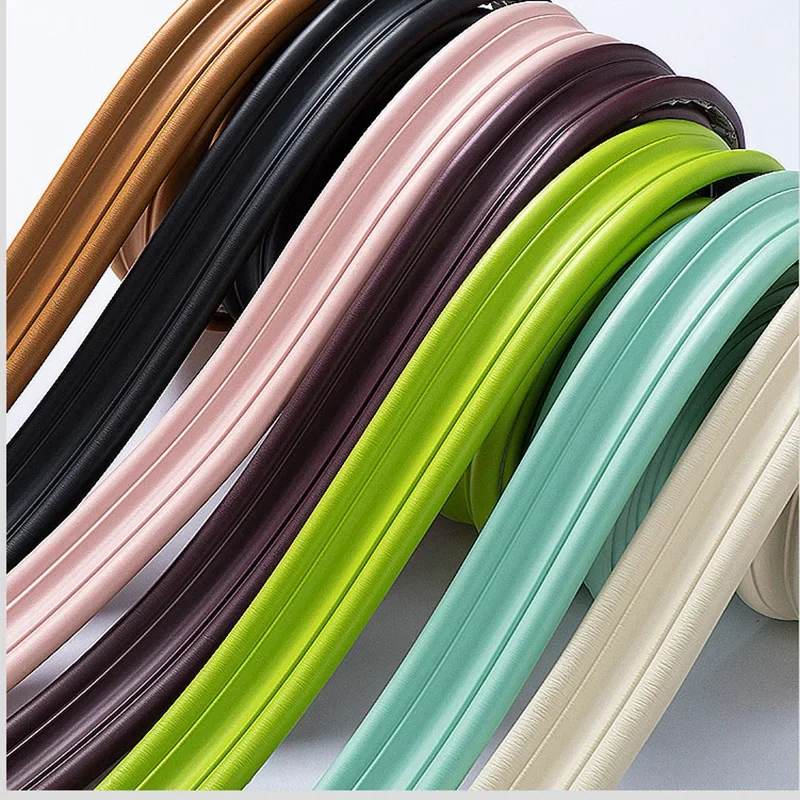 5 Meters Self-Adhesive Skirting Decor Line NBR Soft Material Wall Trim Lines 3D Wall Sticker Anticollision Molding Line