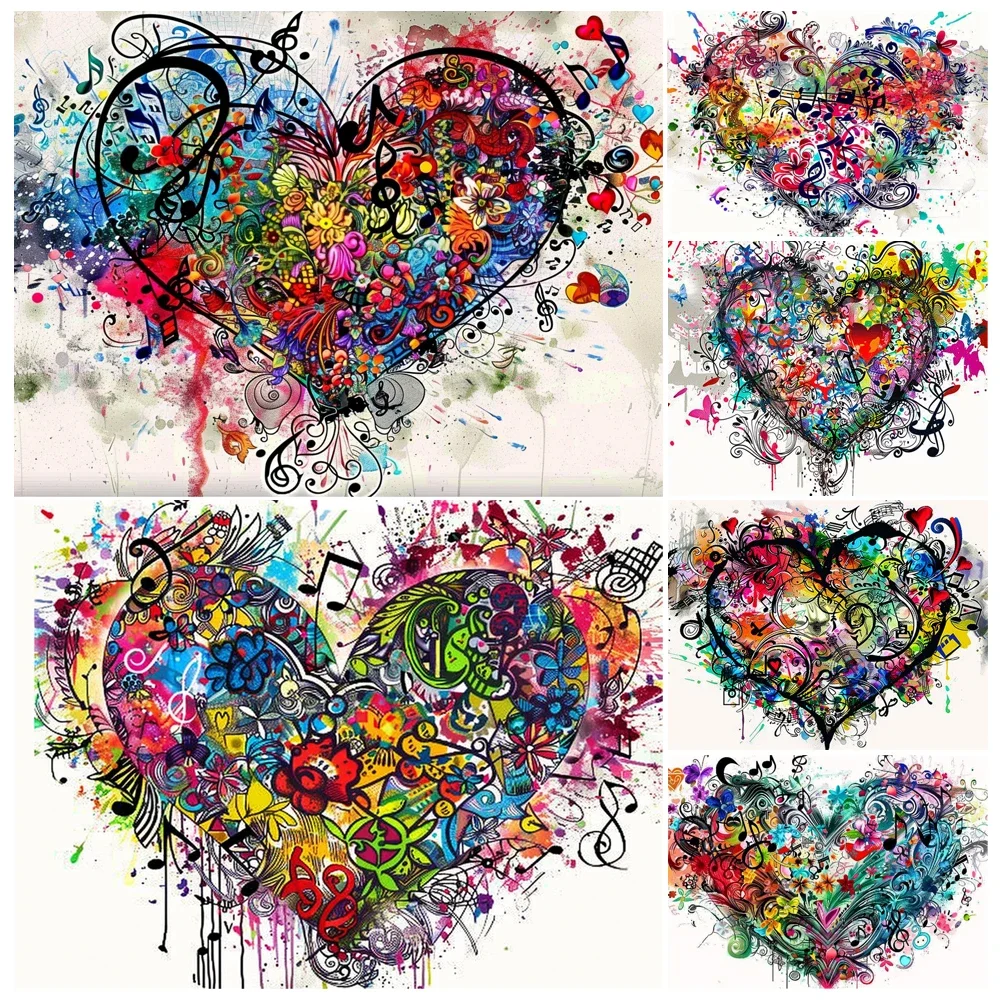 

337994 Painting By Numbers Hand Line Graffiti Symbol Love Adult Acrylic Kit Seascape DIY Acrylic Paint Canva Artwork Gift