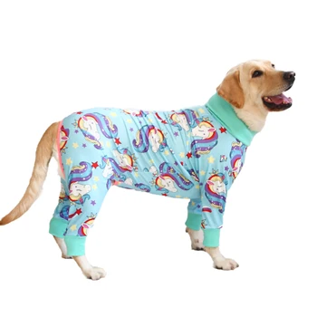 2024 New Dog Jumpsuit Prevent Shedding Hair Dog Onesie Surgery Recovery Suit Cute Unicorn Print Dog Clothes For Home And Outside 4