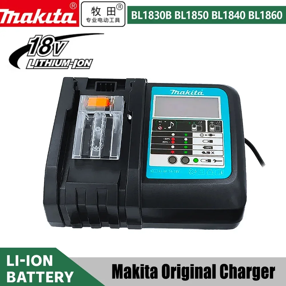 Зарядное устройство Makita для литий-ионных аккумуляторов 18 В постоянного тока 18RC со встроенным дисплеем, Электроинструмент Makita 14,4 в 18 в Bl1830 Bl1430, электрическая зарядка 3 А
