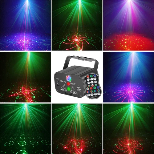 ALIEN RGB 미니 DJ 디스코 레이저 라이트 프로젝터, USB 충전식 LED UV 사운드 스트로브 무대 효과 웨딩 크리스마스 휴일 파티 램프 2