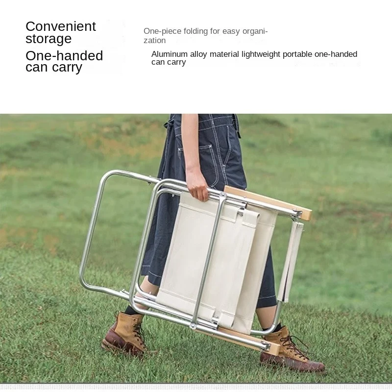 Folding Chair Outdoor Camping Aluminum Alloy Tall Army Chair Leisure Portable Backrest For British Rover Restaurant