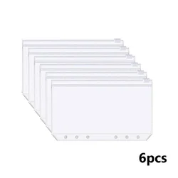 Deluxe PU Leather Budget Planner with Cash Envelope Organizer and Zippered Pockets (6 Pcs Zipper bag)