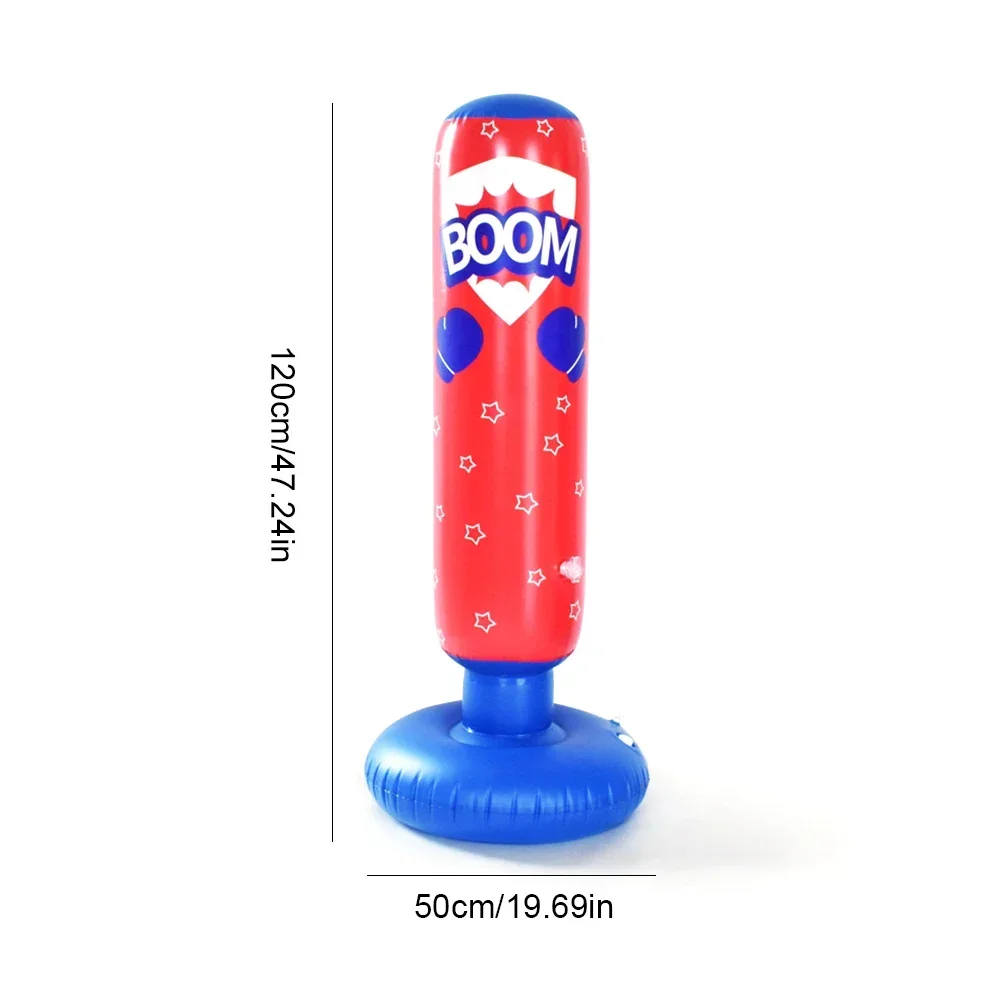 Kids Inflatable Punching Bag Free Standing Boxing Bag Thickened Tumbler Sandbag Inflation Punching Column for Boxing Training